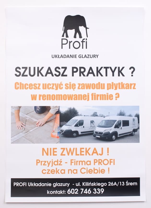 Plakat  profi ukladanie glazuru